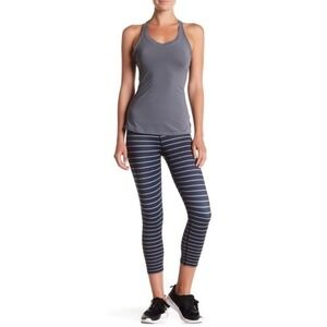 Just Live Active Race Time Cropskin Leggings Womens Size Small‎ Black Gray